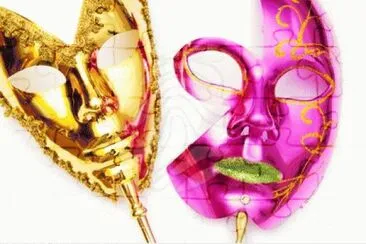 ornate-masks-isolated-on-the-white-background-art- jigsaw puzzle
