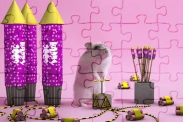 Let 's blow up jigsaw puzzle