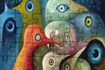 Strange Birds painting