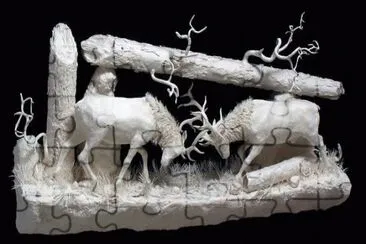 Art paper scultures van native American Indians jigsaw puzzle