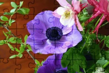 Spring Flower with Deep Purple Center jigsaw puzzle