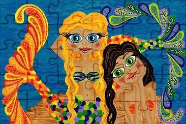 Sea Mermaid twins jigsaw puzzle