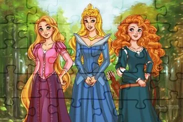 Rapunzel Aurora Merida jigsaw puzzle