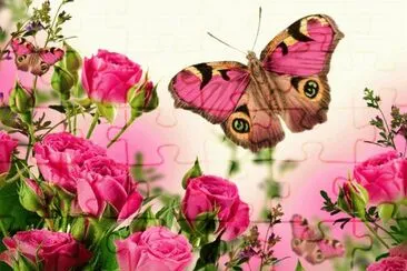 Roses and Butterflies jigsaw puzzle