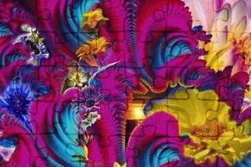 Flower fractal jigsaw puzzle