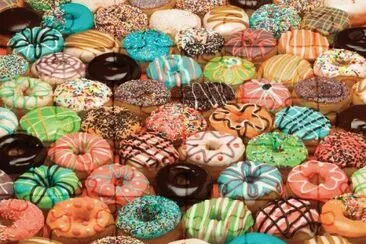 Cuanto colorido de donuts