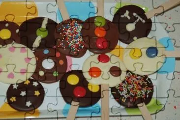 Mmmm piruletas de chocolate jigsaw puzzle