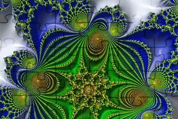 Green and Blue fractal jigsaw puzzle