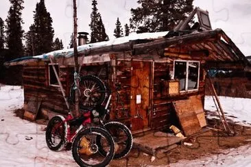 Trappers cabin on the Watson River  Yukon
