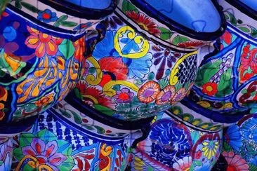 Colorful Mexican pottery