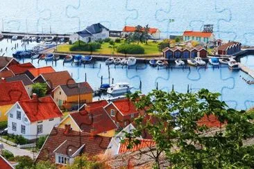 Fjalbacka colorful fishing Village  Sweden jigsaw puzzle