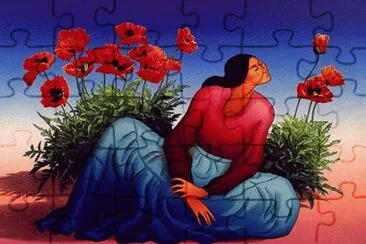 Woman with Poppies