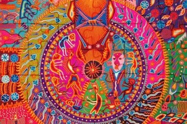פאזל של Huichol Indian art by Sanchez Yarn  Mexico