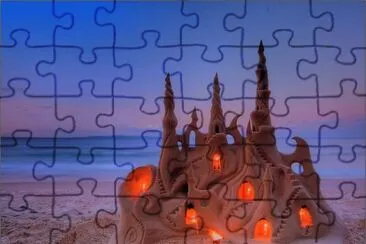 Entlightened Sand Castle on the Beach