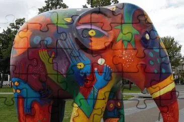 Elephant art jigsaw puzzle