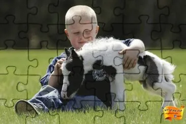 CrianÃ§a e seu bode jigsaw puzzle