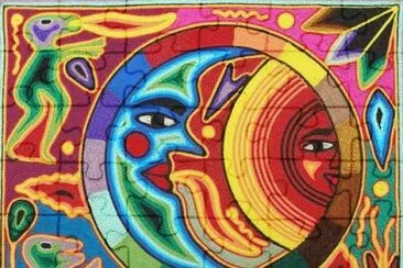 Huichol yarn art  Mexico