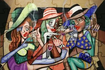 Smoking  Cuban cigars by Anthony Falbo jigsaw puzzle