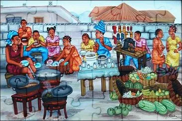 Street restaurant by  Richard  Claude   Haiti