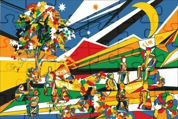 Haitian art jigsaw puzzle