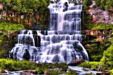 pretty waterfall jigsaw puzzle