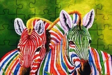 Colorful Zebras jigsaw puzzle