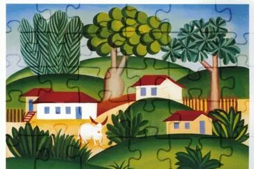 Paisagem com touro jigsaw puzzle