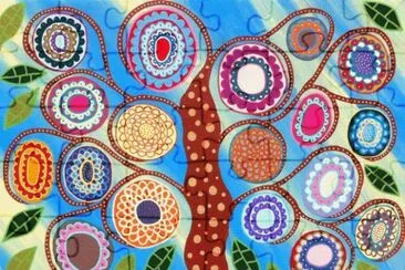 Mexican folk art Tree of live Flowers