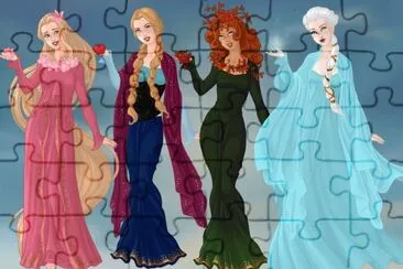 Rapunzel Anna Merida Elsa