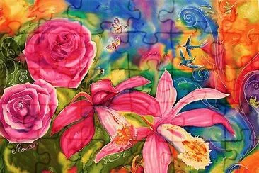 Pink Orchids and Roses