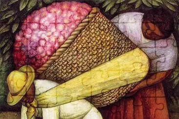 The Flower carrier by Diego Rivera jigsaw puzzle
