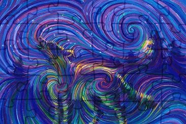 Spirit Wolf energy painting