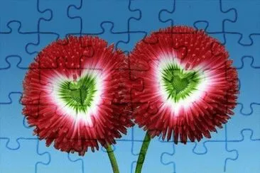 Very Unique Flower with heart jigsaw puzzle
