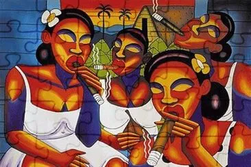 Afro Cubans smoking Cigars