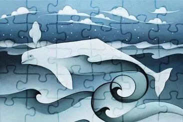 Beluga blowing  by Nathalie Parenteau jigsaw puzzle