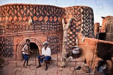 Painted village  Burkina Fasso