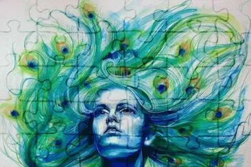 Peacock Woman jigsaw puzzle