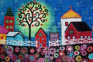 Town Flowers and Barn Houses