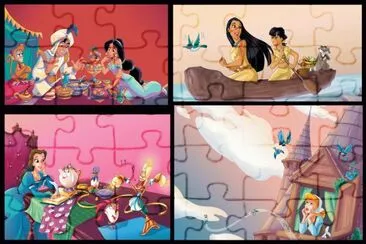 פאזל של Jasmine Pocahontas Belle Cinderella