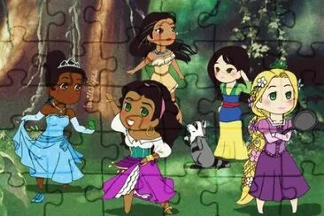 Tiana Esmeralda Pocahontas Mulan Rapunzel