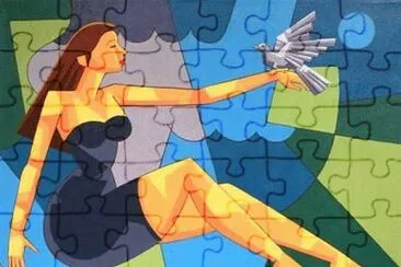 Fly my Bird  Indonesian painting jigsaw puzzle