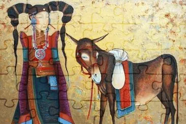 Mongolian art by Zayasaikhan Sambuu jigsaw puzzle