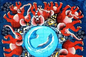 Tinga Tinga art by Mteko Namkala   Tanzania jigsaw puzzle