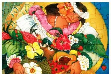 Basket with Fruit and Flowers