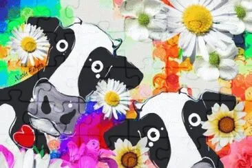 Cows between the Flowers jigsaw puzzle