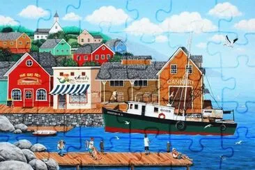 Fisherman village  Nova Scotia  Canada jigsaw puzzle