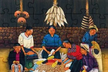Mexican art peeling Corn jigsaw puzzle