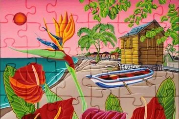 Flowers at the Beach by Raul del Rio