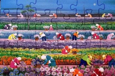 Working at the Flower Fields by Valquira Barros