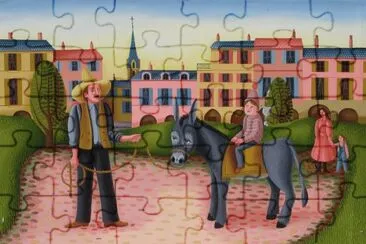 Riding on a Donkey by Henri Bruel jigsaw puzzle